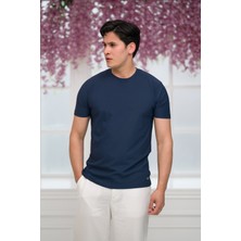 Paul Martin Slimfit Lyocell Kumaş Likralı Küçük Armürlü Bisiklet Yaka T-Shirt