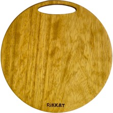 Rikkat Ahşap Miskal Yuvarlak Masif Ahşap Boy Kesme Tahtası - Sunum Tahtası