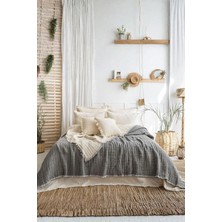 Layan Home 7 Katlı Müslin Fitilli Soft Çift Kişilik Yorgan - Gri