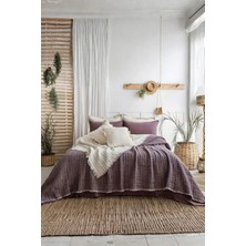 Layan Home 7 Katlı Müslin Fitilli Soft Çift Kişilik Yorgan - Mürdüm