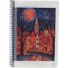 Gıpta Exclusıve Cıty Brugge Belçika Spiralli 80 Yaprak 17X24 cm Kareli Defter - Dünyadan Şehir Manzaraları Illüstrasyonları