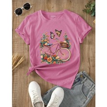 Divin Kadın  Cool Besklıt Graphic Streetwear T-Shirt