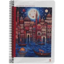 Gıpta Exclusıve Cıty Venice Venedik Italya Spiralli 80 Yaprak 17X24 cm Kareli Defter - Dünyadan Şehir Manzaraları Illüstrasyonları