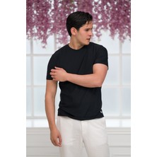 Paul Martin Slimfit Lyocell Kumaş Likralı Küçük Armürlü Bisiklet Yaka T-Shirt
