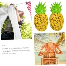 Skygo Ananas Şeklinde Boy Havlu Mandalı Klipsi, Plaj Havlusu Tutucu, Şezlong Battaniye Sabitleme Aksesuarı, Sarı Yeşil, 2'li Set