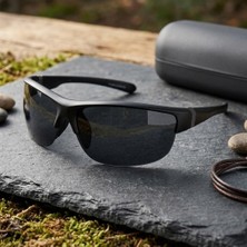 Di Caprio DC3033GUN Mat Siyah Yarım Çerçeve Oval Polarize Camlı Erkek Güneş Gözlüğü
