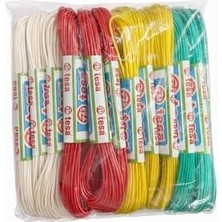 Skygo Pvc Kaplı Polyester Çamaşır Ipi, Beyaz, Kırmızı, Sarı, Yeşil, 2'li Paket 10MT