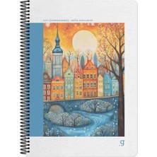 Gıpta Exclusıve Cıty Copenhagen Danimarka Kopenhag Spiralli 80 Yaprak 17X24 cm Çizgili Defter - Dünyadan Şehir Manzaraları Illüstrasyonları