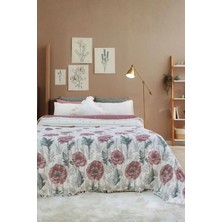 Layan Home 7 Katlı Müslin Çift Kişilik Yorgan – Gelincik Desen Kiremit