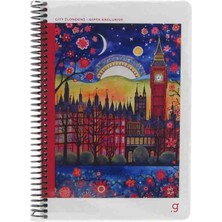 Gıpta Exclusıve Cıty London Londra Ingiltere Spiralli 80 Yaprak 17X24 cm Kareli Defter - Dünyadan Şehir Manzaraları Illüstrasyonları