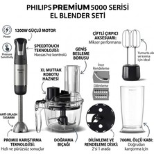 Phılıps 5000 Serisi Premium El Blender Seti, Çırp Doğra Karıştır Hazırla Hepsini Tek Blenderla, Kolay Temizleme 2 Yıl Philips Türkiye Garantili