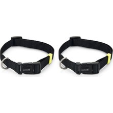 Mabeyn Köpek Boyun Tasması, Siyah, 35-50CM, 20MM (2 Paketi)