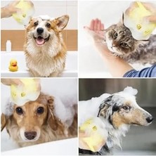 Mabeyn Şampuan Hazneli Kedi Köpek Evcil Hayvan Yıkama Kesesi Silikon Banyo Masaj Tarak Duş Fırçası