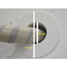 Mabeyn Klima Borusu Delik Kapatma Dekoratif Kapak, 11 cm Çap, Bej ve Beyaz, Plastik, Isı Yalıtımı