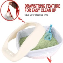Mabeyn Kedi Kum Kabı Astarları, 10 Adet 78.8X43.1CM Ekstra Dayanıklı Kedi Kumu Torbası, Yırtılmaz Büyük Çekmeli Tek Kullanımlık Astar, Evcil Hayvan Atıkları Için Pratik Çözüm