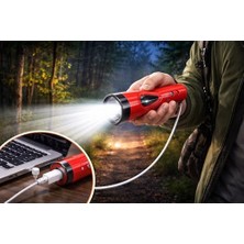Mabeyn Profesyonel USB Şarjlı LED El Feneri, Güçlü ve Net Işık Performansı, Uzun Süreli Kullanım, Ergonomik Tutma Sapı, Kompakt Tasarım, Kamp,, Araba, Ev ve Acil Durum