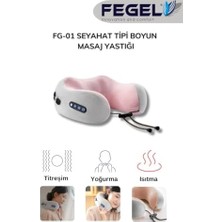 Mabeyn Fegel Fg-01 Seyahat Tipi Masajlı Boyun Yastığı (Pembe)