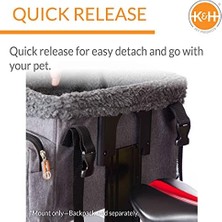Mabeyn K&h Pet Products Evrensel Arka Bisiklet Montaj Seyahat Bisikleti Kedi ve Köpek Bisiklet Sepeti ve Sırt Çantası Siyah Evrensel Fit Montaj