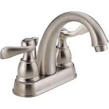 Mabeyn Windemere Banyo Bataryası, Fırçalanmış Nikel Banyo Lavabo Bataryası, 2 Saplı Banyo Bataryası, Metal Tahliye Montajı, Paslanmaz B2596LF-SS