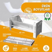 Mabeyn Katlanır Mangal, Paslanmaz Çelik, Barbekü Kömür Mangalı, Izgaralı, Portatif Taşınabilir Pratik Mangal