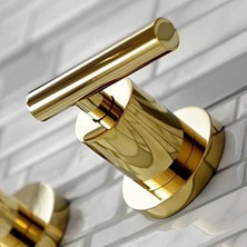 Mabeyn KS8122CML 2 Kollu 8 Inç Duvara Monte Banyo Musluğu, Cilalı Pirinç