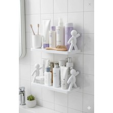 EUROLUXE Insan Figürlü Kendinden Yapışkanlı Banyo ve Mutfak Rafı Çok Amaçlı Organizer Stand