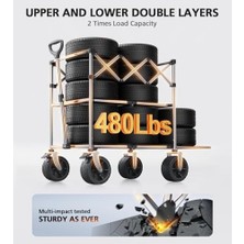 Mabeyn Katlanabilir Arabası, Everyfun 217 kg Çift Katlı, Büyük Tekerlekli Plaj Arabaları ve Yan Cepler ve Çöp Torbası, Alışveriş, Bahçe, Kamp, Balık, Yeni Dalga Spor Vagonu Için Büyük Kapasiteli