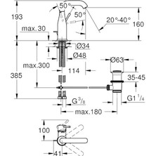 Mabeyn Tek Kumandalı Lavabo Bataryası M Boyut Hard Graphite - 24173A01