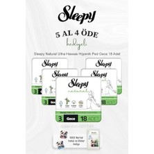 Mabeyn Natural Ultra Hassas Hijyenik Ped Gece 18 Adet 5 Al 4 Öde ve Rosie Pamuk