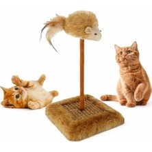 Mabeyn Sesli Oyuncaklı Kedi Tırmalama Tahtası – Fareli ve Zilli Kedi Oyuncağı, Sağlam Tırnak Törpüleme Direği, Kediler Için Oyun Alanı, Dayanıklı Tabanlı, Ev Içi Kullanıma Uygun