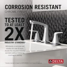Mabeyn Delta Faucet Vesna Yaygın Banyo Bataryası Krom, Banyo Bataryası 3 Delikli, Banyo Lavabo Bataryası, Tahliye Grubu, Endişesiz Gider Kapağı, Krom 35789LF