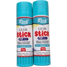 Mabeyn Rich® Glue Stick, Pvp Geliştirilmiş Formül, Güçlü Yapıştırıcı, Yıkanabilir, Toksik Madde Içermez, 36GR, 2'li Paket