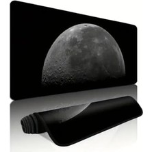 Mabeyn Büyük Boy 90X40 Xxl Düz Siyah Mouse Pad Kauçuk Kaymaz Alt Taban Yumuşak Kumaş Oyuncu Mousepad Bilgisayar ve Dizüstü Notebook Uyumlu (Ay Yüzeyi Desenli)