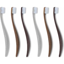Mabeyn Bioplastik 3’lü Diş Fırça Seti - 6750 Antibakteriyel Yumuşak Kıl, Ergonomik Lignin Sap, Geri Dönüştürülebilir, Ahşap Sap, Italyan Tasarımı, Alman Üretimi (2 Paketi)