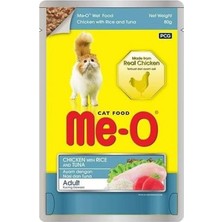 Mabeyn Me-O Tavuk ile Pirinç ve Ton Kedi Yaşmama 12X 80 gr