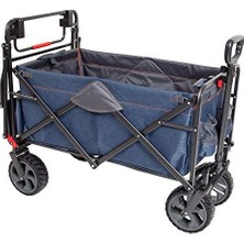 Mabeyn Macsports WPP-100 Çok Amaçlı Araba, Dış Mekanlar Için, Sağlam, Katlanabilir, Tekerlekli ve Saplı, Taşınabilir, Hafif, Ayarlanabilir, Peyzaj Arabası Için (Kot Mavisi)
