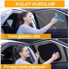 Mabeyn Araç Arka Yan Cam Güneşlik Vantuzlu Oto Perde Seti Araç Perdesi (2 Adet)