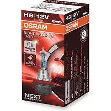 Mabeyn Ampul 12V H8 35W Night Breaker Laser% 150 Güçlü% 20 Beyaz Işık 64212NL
