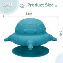 Mabeyn Yavru Köpek Mama Kabı, 240ML Silikon Yavru Köpek Süt Kabı 4 Emzikli, Sızdırmaz Kapak ve Taban Emici Pedli, Yavru Kedi, Köpek ve Tavşanlar Için Evcil Hayvan Besleyici (Mavi)