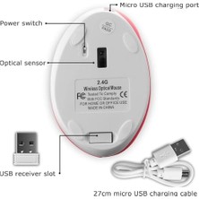 Mabeyn Y08 Dikey Kablosuz 2.4g Sessiz Şarjlı 6 Tuşlu Vertical Mouse 1600DPI 400MAH Pembe