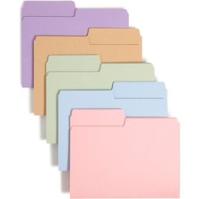 Mabeyn Supertab Dosya Klasörü, Büyük Boy 1/2 Kesim Sekme, Harf Boyutu, Çeşitli Pastel Renkler, Kutu Başına 100 (11906)