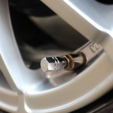 Mabeyn Alüminyum Sibop Kapağı 4’lü Set – Hexagon Tasarım Metal Lastik Valf Kapağı Otomobil Bisiklet Motorsiklet (Titanyum Gri) (4, Gri Alüminyum)