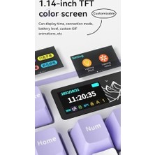 Mabeyn Ajazz AK980 Kablosuz Hot-Swap Tft Ekranlı Mekanik Oyun Klavyesi 8.000 Mah Batarya Siyah - Maillard Switch