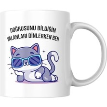Mabeyn Doğrusunu Bildiğim Yalanlar Komik Baskılı Kupa Bardak Hediyelik Çay Kahve Kupası Coffee Mug