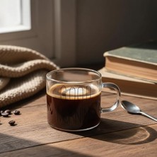 Mabeyn 6'lı Borosilikat Cam Espresso ve Türk Kahvesi Fincanı Seti (90 Ml) - Düz ve Rölyefli Seçenekli Tabaksız Mini Kupa (Düz)