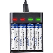 Mabeyn Pil Şarj Cihazı (Dört Yuvalı) - 1.2V Ni-Mh/ni-Cd AA/AAA/GT-BC07