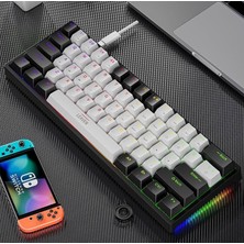 Mabeyn Leaven K620 Blue Switch Mekanik Gaming Oyun Klavyesi Rgb 61 Key Mavi Tuş Type-C Klavye Siyah-Beyaz