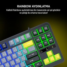 Mabeyn Donkey JDK87 Mekanik Hisli Membran Türkçe Q Gaming 88 Tuş Klavye (Siyah)