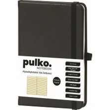 Mabeyn Pulko Notebook Klasik, 196 Sayfa, Termo Deri Kapak, Çizgili Not Defteri, 9X14CM, 036, Siyah