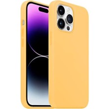 Mabeyn Labs 14 Pro Max Rubber Fit Kılıf Silikon Kılıf, Ipeksi Dokunuş Hisli, Tam Koruyuculu Darbe Önleyici Kapak (Sarı)